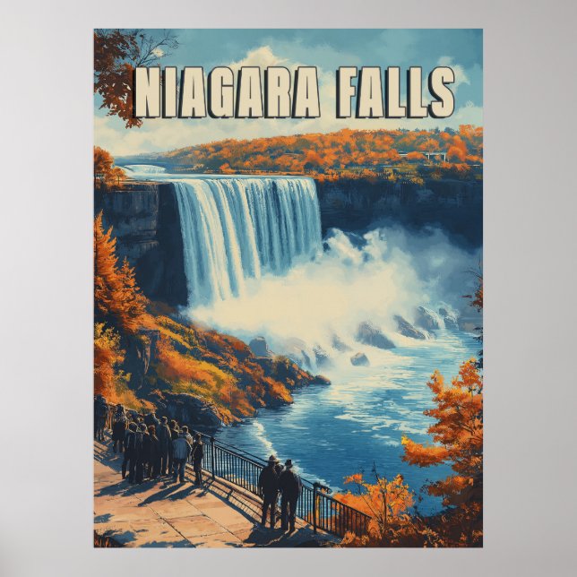 Niagara Falls : Stunning Waterfall Land Poster (Framsidan)
