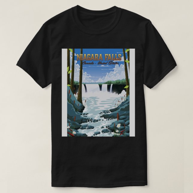 Niagara Falls Travel-affisch T Shirt (Design framsida)
