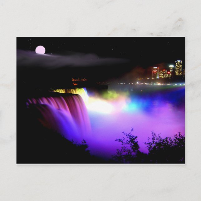 Niagara-Falls-under-flodlight-at-night Vykort (Framsida)