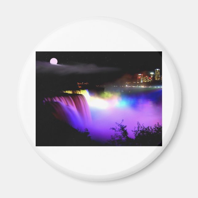 Niagara Falls-under-flodljus-på-natten Magnet (Framsidan)