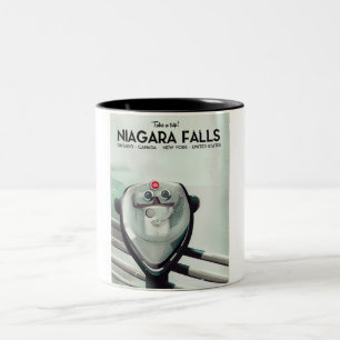 Niagara Falls - USA - Kanada Vintage reseaffisch Två-Tonad Mugg