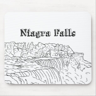 Niagara Falls Vacation Teckning Vacation Art Trave Musmatta