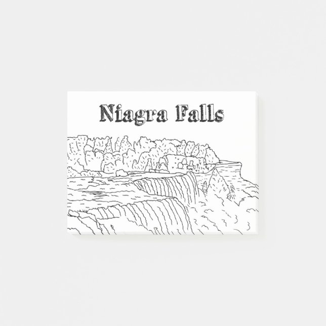 Niagara Falls Vacation Teckning Vacation Art Trave Post-it Block (Framsida)