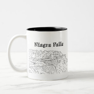 Niagara Falls Vacation Teckning Vacation Art Trave Två-Tonad Mugg