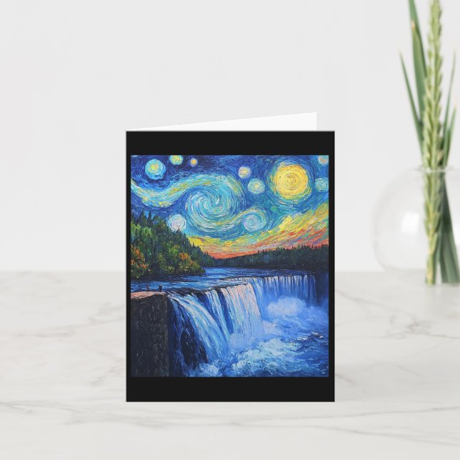 Niagara Falls - Van Gogh Stil - Starry Night Kort (Framsida)