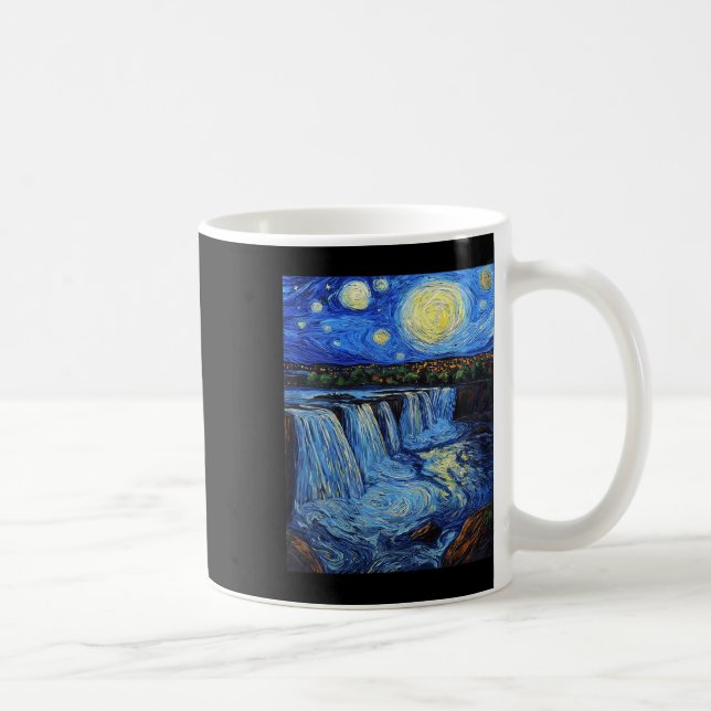 Niagara Falls - Van Gogh-stil - Stjärnklar natt  Kaffemugg (Höger)