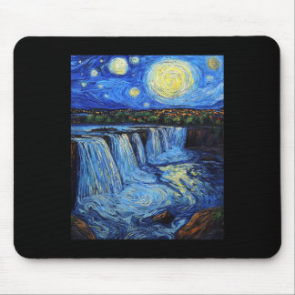 Niagara Falls - Van Gogh-stil - Stjärnklar natt  Musmatta