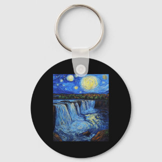 Niagara Falls - Van Gogh-stil - Stjärnklar natt Nyckelring