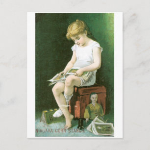 Niagara Maj Starch Girl Reading Vykort