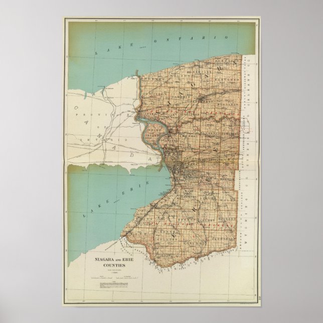 Niagara- och Erie-grevskapen Poster (Framsidan)