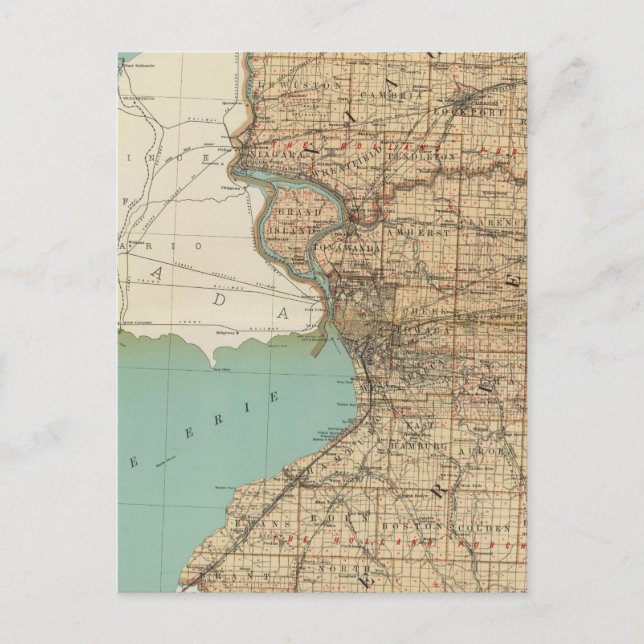 Niagara- och Erie-grevskapen Vykort (Framsida)