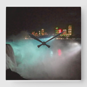 Niagara på natten fyrkantig klocka