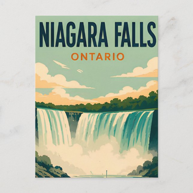 💦 Niagarafallen Modern Landmark-stil 💦 Vykort (Framsida)