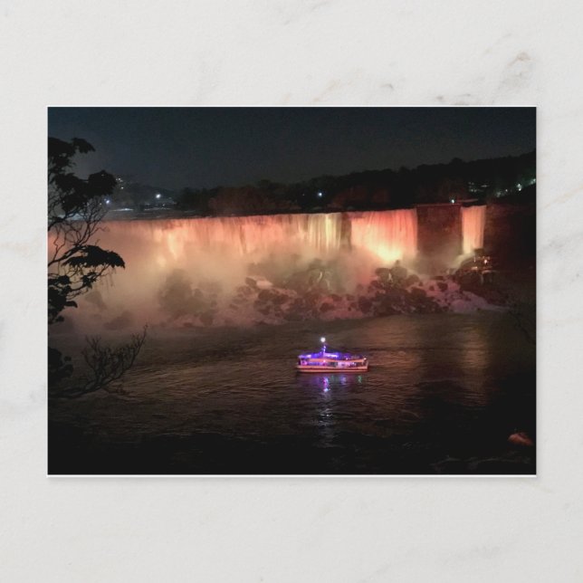 Niagra Falls på natten Vykort (Framsida)