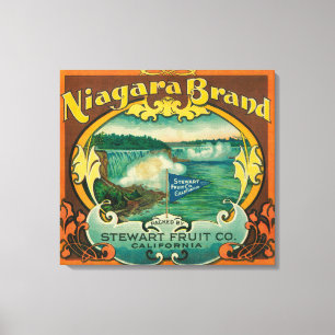 Niagra orange etikett canvastryck