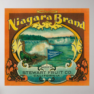 Niagra orange etikett poster