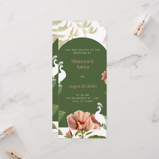 #NiÄrInbjudnaTillShauryaOchAaryasBröllop Inbjudningar (Fram/Back In Situ)