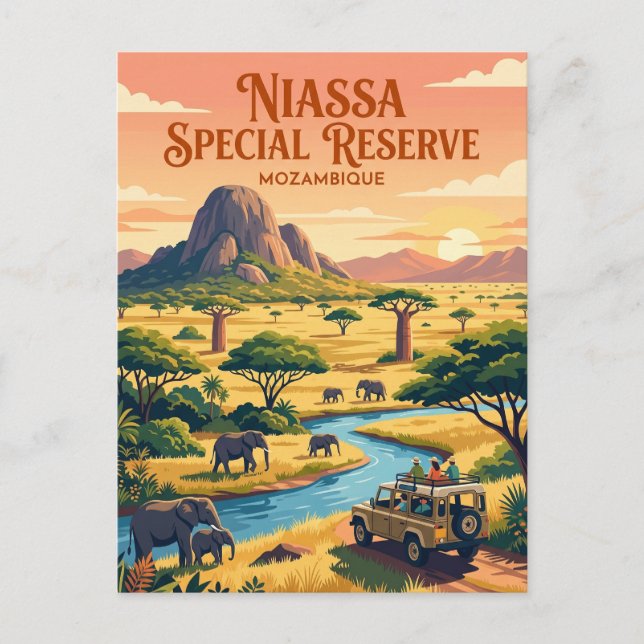 Niassa Specialreservat Moçambique Vykort (Framsida)