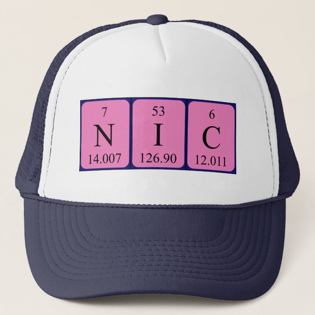 Nic periodisk bord namn hat keps (Framsida)