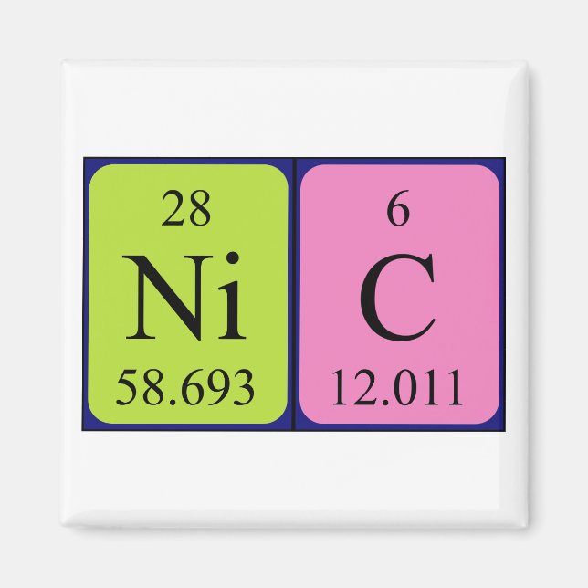Nic periodisk magnet bord namn (Framsidan)