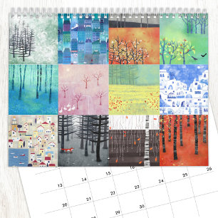 Nic Squirrell liggande målningar Kalender