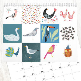 Nic Squirrell Quirky Birds Calendar Kalender