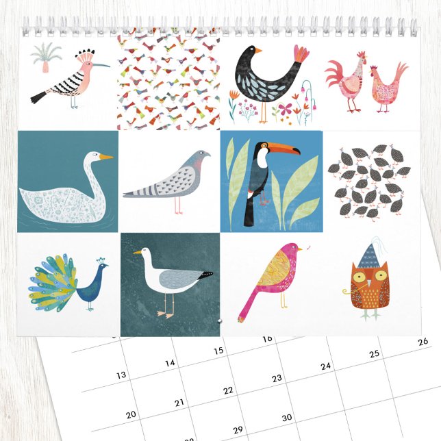 Nic Squirrell Quirky Birds Calendar Kalender (Quirky Birds calendar with original bird art by Nic Squirrell)
