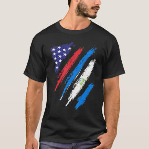 Nicaragua Amerikansk Odlad Flagga USA Patriot Arv T Shirt