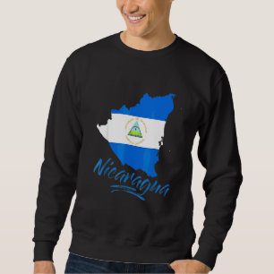 Nicaragua Blå Flagga Män Kvinnor Barn De Nicaragua Lång Ärmad Tröja