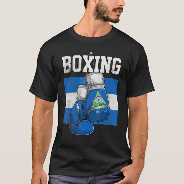 Nicaragua Boxing Glove Boxer Boxing Nicaraguan F T Shirt (Framsida)