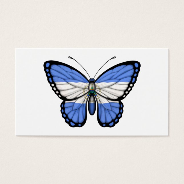 Nicaragua Butterfly Flagga Visitkort (Framsidan)