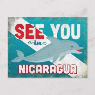 Nicaragua Dolphin - Retro Vintage resor Vykort