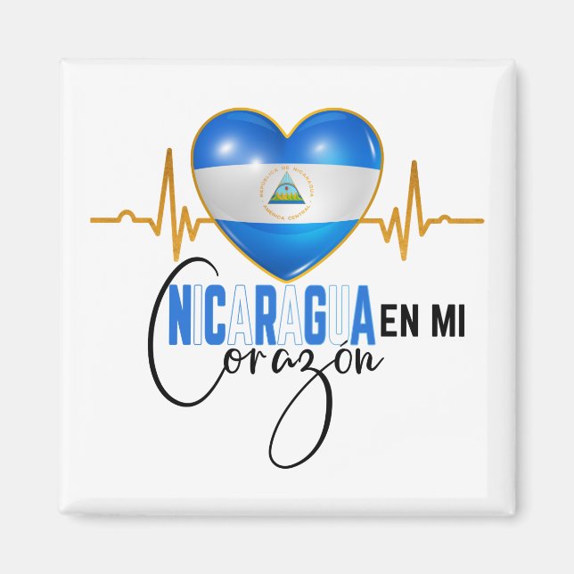 Nicaragua En mi Corazon Nicaraguan Pride Magnet (Framsidan)