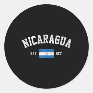 Nicaragua Est. 1821 Nicaraguas Flagga Självständig Runt Klistermärke