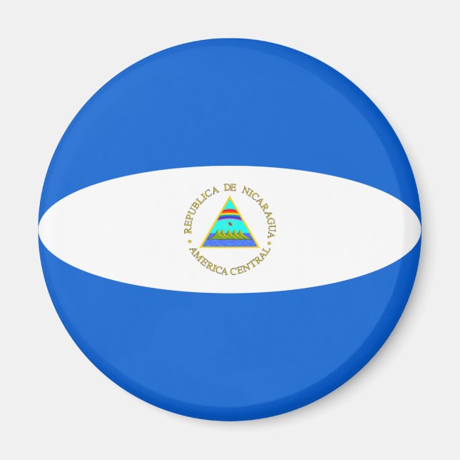 Nicaragua Fisheye Flagga Magnet (Framsidan)