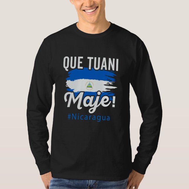 Nicaragua Flag Camiseta Nicaraguan Que Tuani Majer T Shirt (Framsida)