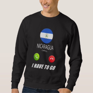 Nicaragua Flag Souvenir Nicaragua Is Calling Is Ca Lång Ärmad Tröja