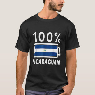 Nicaragua Flagga 100 Nicaraguan Battery Power Tee