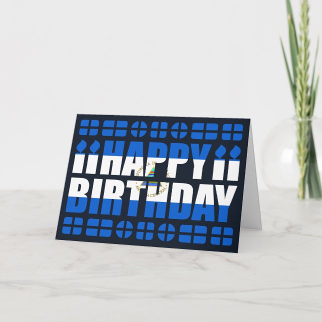 Nicaragua Flagga Birthday Card Kort (Framsida)