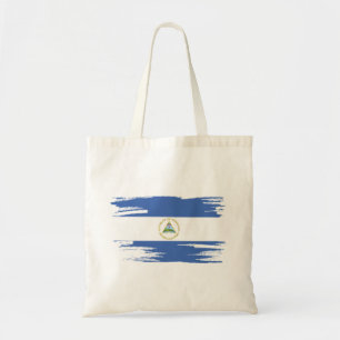 Nicaragua Flagga Brush Art Tygkasse