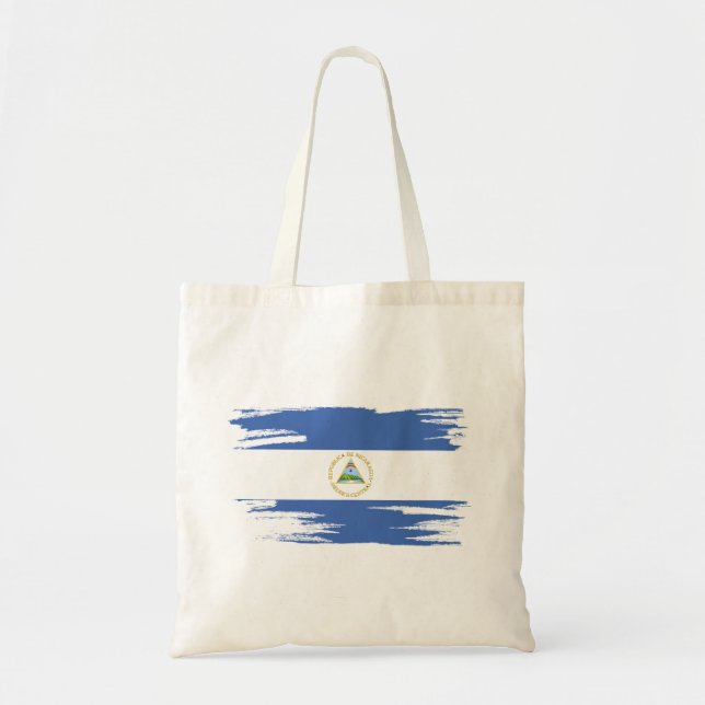 Nicaragua Flagga Brush Art Tygkasse (Framsidan)