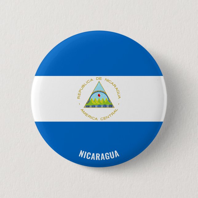 Nicaragua Flagga Charming Patriotic Button Knapp (Framsida)