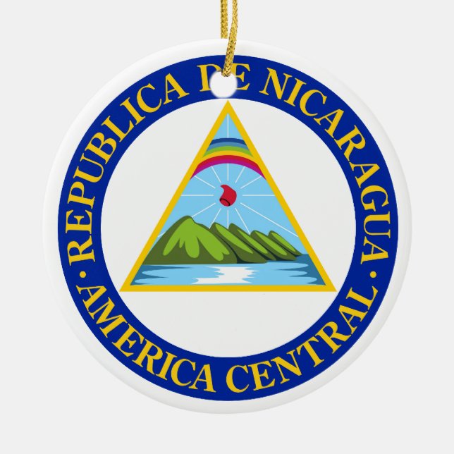 NICARAGUA - flagga/emblem/vapensköld/symbol Julgransprydnad Keramik (Framsidan)