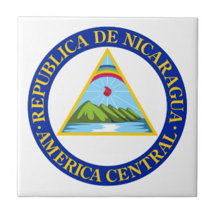 NICARAGUA - flagga/emblem/vapensköld/symbol Kakelplatta