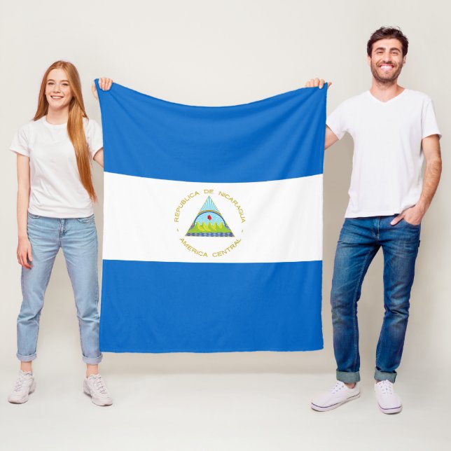 Nicaragua flagga fleecefilt (På plats)