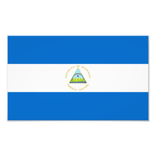 Nicaragua Flagga Fototryck (Framsidan)