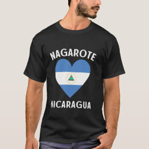 Nicaragua flagga hjärta Nagarote stad T Shirt