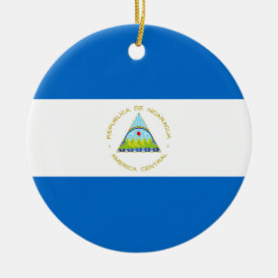 Nicaragua flagga julgransprydnad keramik