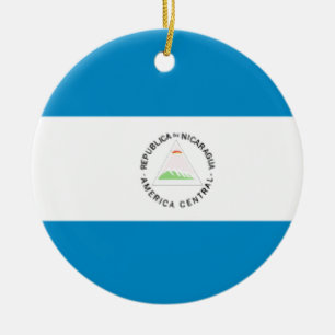 Nicaragua flagga julgransprydnad keramik