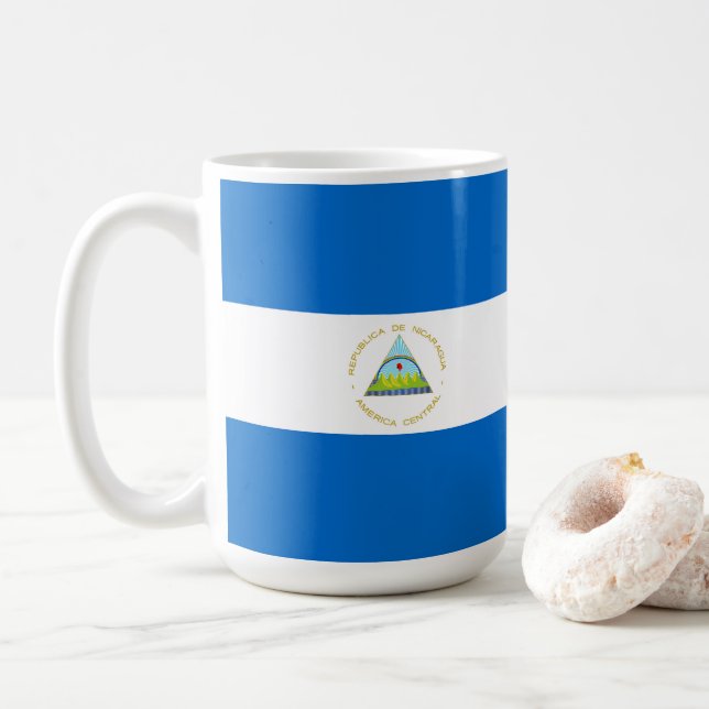 Nicaragua flagga kaffemugg (Med munk)
